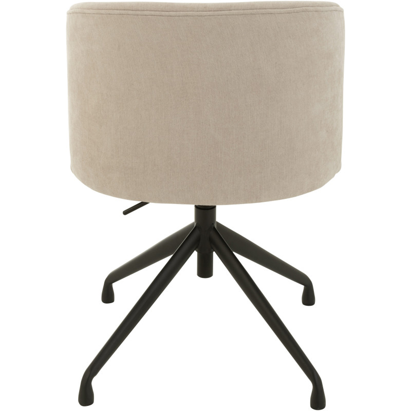 Chaise Turn en Tissu Beige Métal Noir - 4