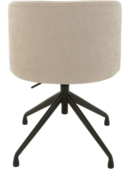 Chaise Turn en Tissu Beige Métal Noir - 4