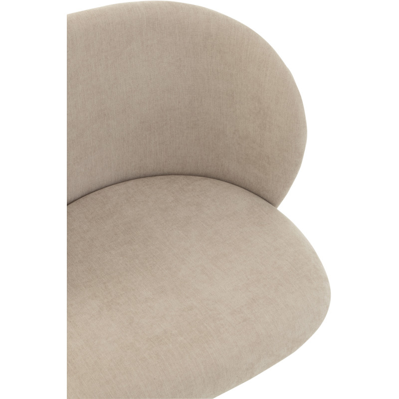 Chaise Turn en Tissu Beige Métal Noir - 6