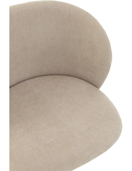 Chaise Turn en Tissu Beige Métal Noir - 6