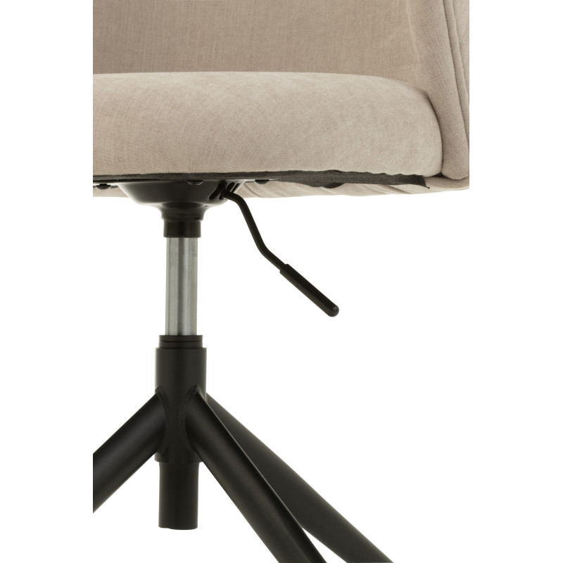 Chaise Turn en Tissu Beige Métal Noir - 7