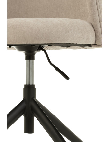 Chaise Turn en Tissu Beige Métal Noir - 7