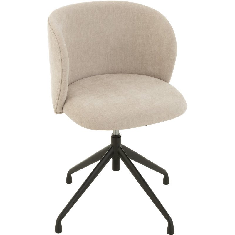 Chaise Turn en Tissu Beige Métal Noir - 8