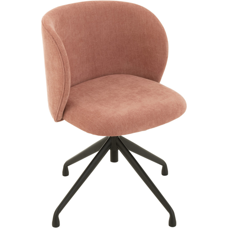 Chaise Turn en Tissu Rose clair Métal Noir - 1