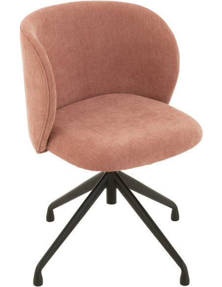 Chaise Turn en Tissu Rose clair Métal Noir - 1