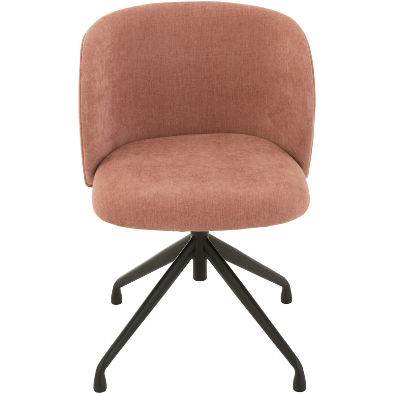 Chaise Turn en Tissu Rose clair Métal Noir - 2