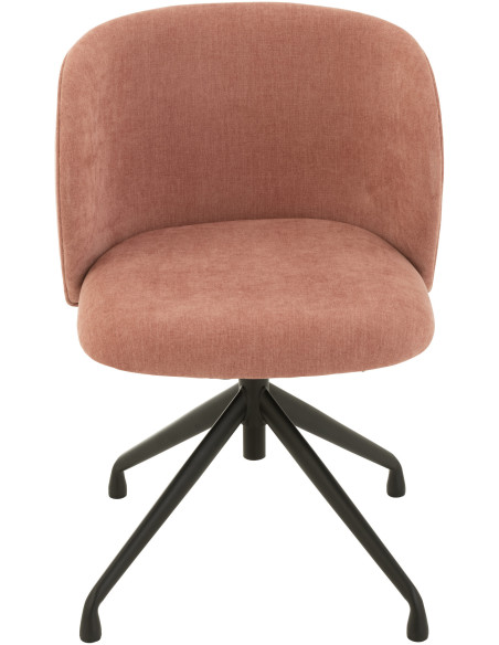 Chaise Turn en Tissu Rose clair Métal Noir - 2