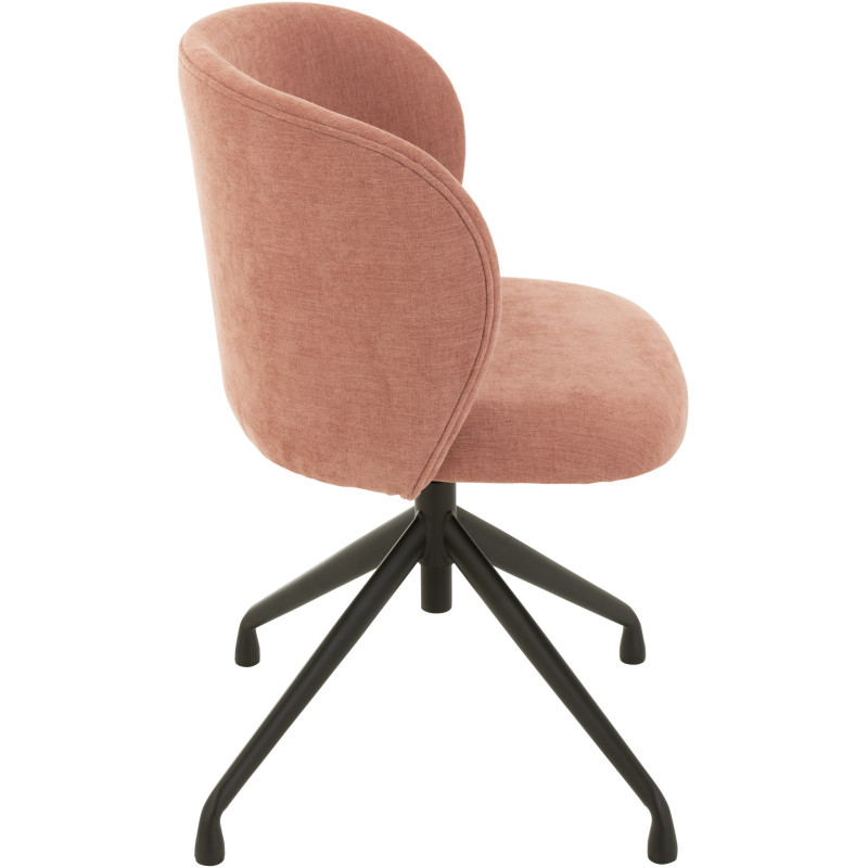 Chaise Turn en Tissu Rose clair Métal Noir - 3