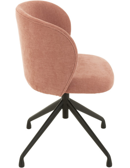 Chaise Turn en Tissu Rose clair Métal Noir - 3