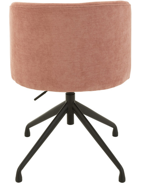 Chaise Turn en Tissu Rose clair Métal Noir - 4