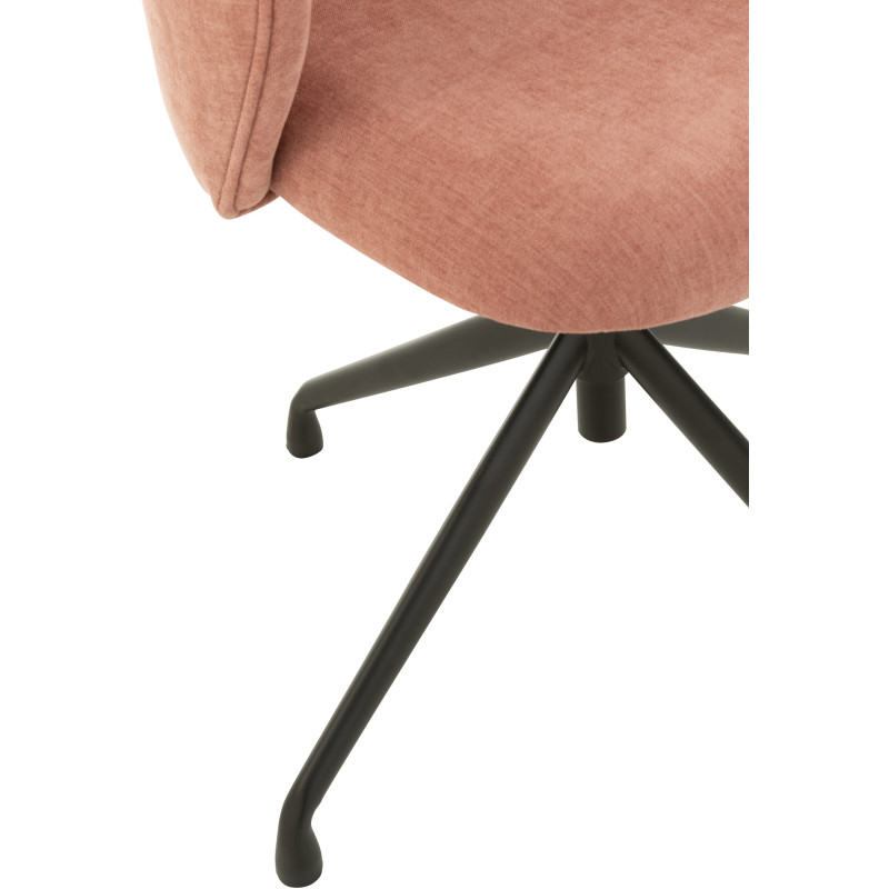Chaise Turn en Tissu Rose clair Métal Noir - 5