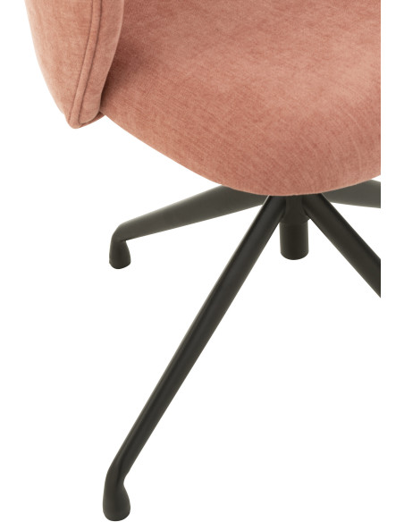 Chaise Turn en Tissu Rose clair Métal Noir - 5
