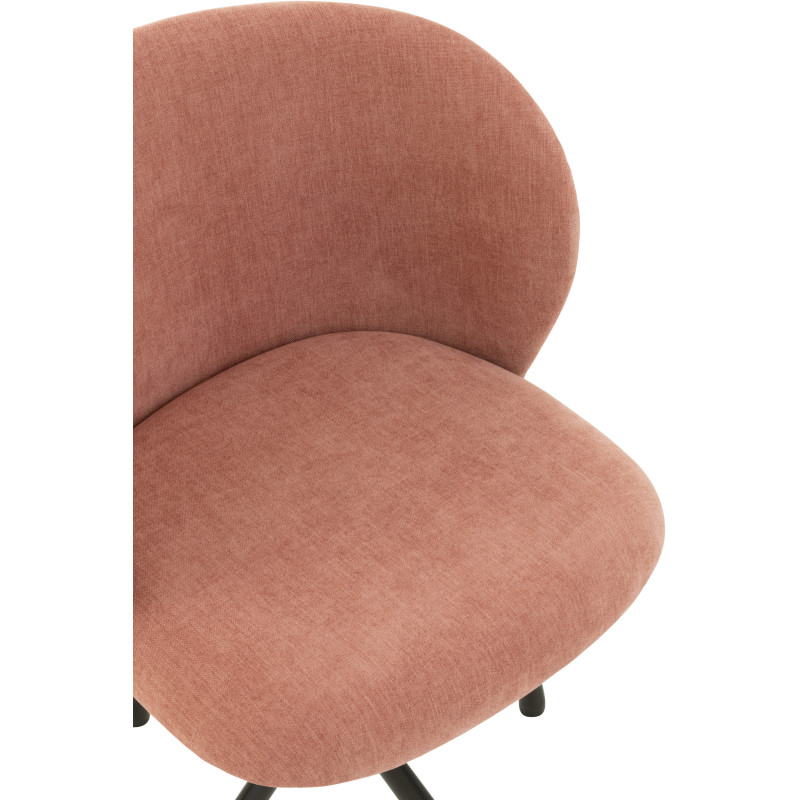 Chaise Turn en Tissu Rose clair Métal Noir - 6