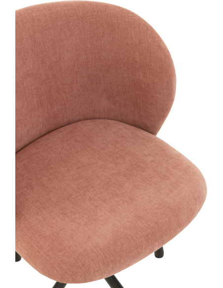 Chaise Turn en Tissu Rose clair Métal Noir - 6