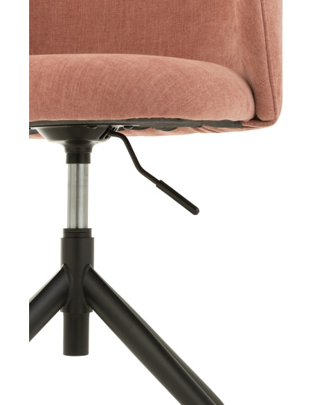 Chaise Turn en Tissu Rose clair Métal Noir - 7