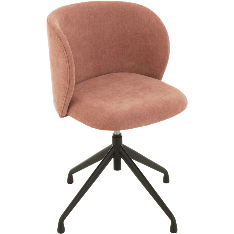 Chaise Turn en Tissu Rose clair Métal Noir - 8
