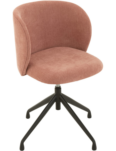 Chaise Turn en Tissu Rose clair Métal Noir - 8