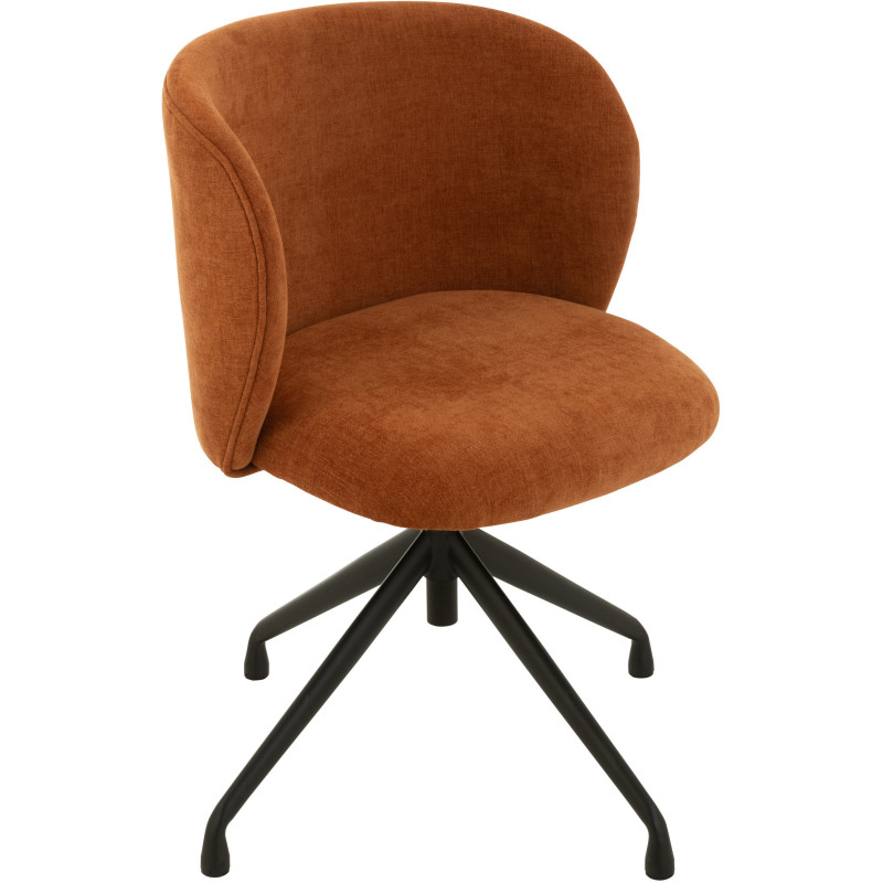 Chaise Turn en Tissu Rouille Métal Noir - 1