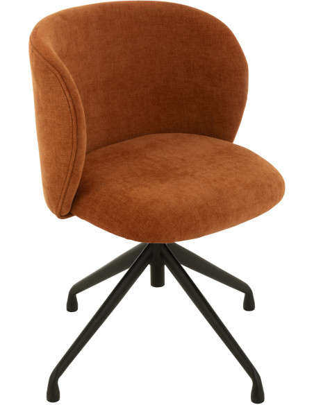 Chaise Turn en Tissu Rouille Métal Noir - 1