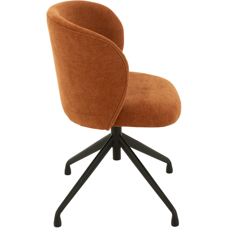 Chaise Turn en Tissu Rouille Métal Noir - 3