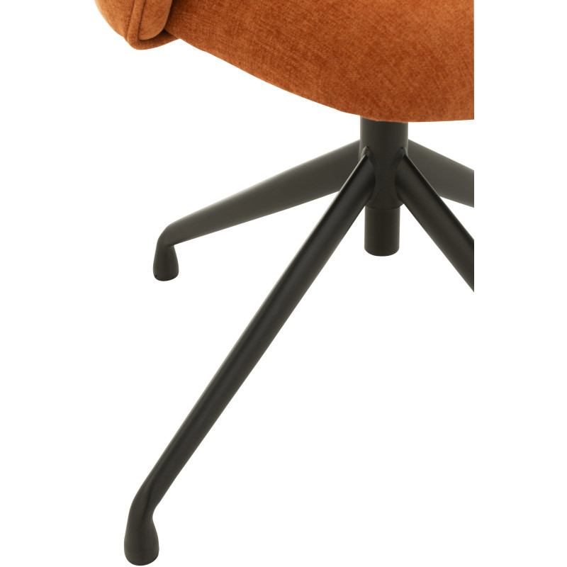 Chaise Turn en Tissu Rouille Métal Noir - 5