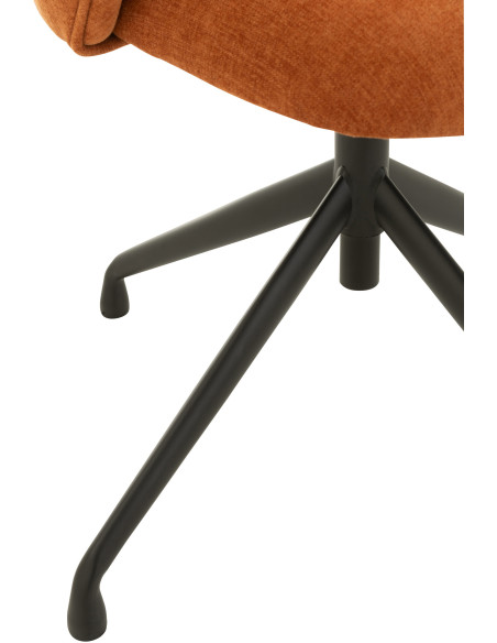 Chaise Turn en Tissu Rouille Métal Noir - 5
