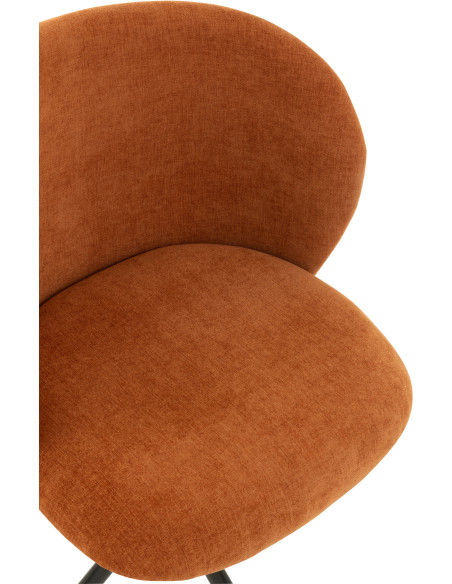 Chaise Turn en Tissu Rouille Métal Noir - 6