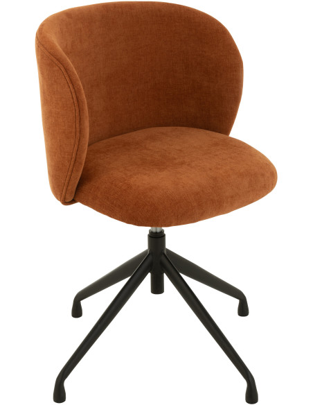 Chaise Turn en Tissu Rouille Métal Noir - 8