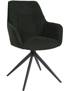Chaise Pivotante Avec accoudoirs Louna en Polyester Noir Métal Noir Mat  - 1