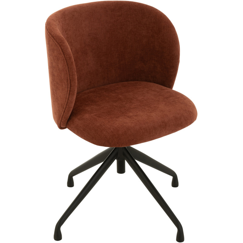 Chaise Turn en Tissu Bordeaux Métal Noir - 1