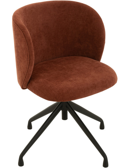 Chaise Turn en Tissu Bordeaux Métal Noir - 1