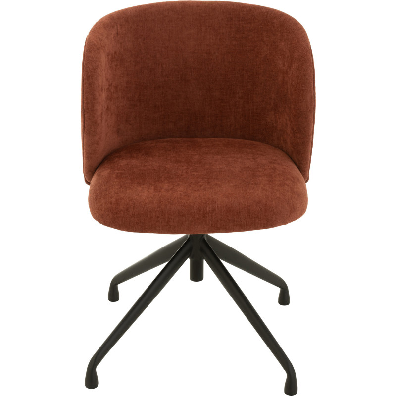 Chaise Turn en Tissu Bordeaux Métal Noir - 3