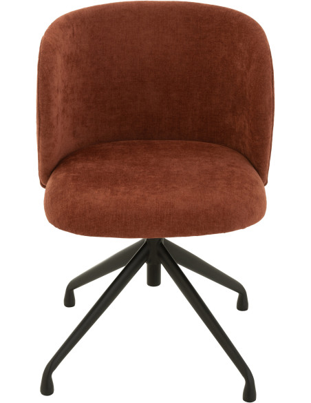 Chaise Turn en Tissu Bordeaux Métal Noir - 3