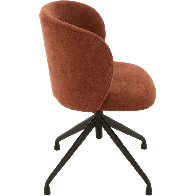 Chaise Turn en Tissu Bordeaux Métal Noir - 4