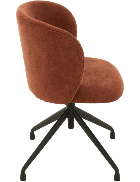 Chaise Turn en Tissu Bordeaux Métal Noir - 4