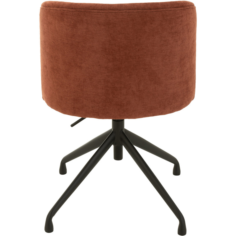 Chaise Turn en Tissu Bordeaux Métal Noir - 5