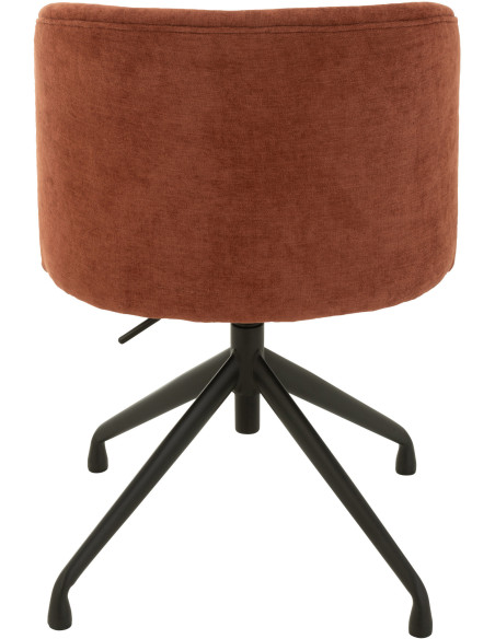 Chaise Turn en Tissu Bordeaux Métal Noir - 5