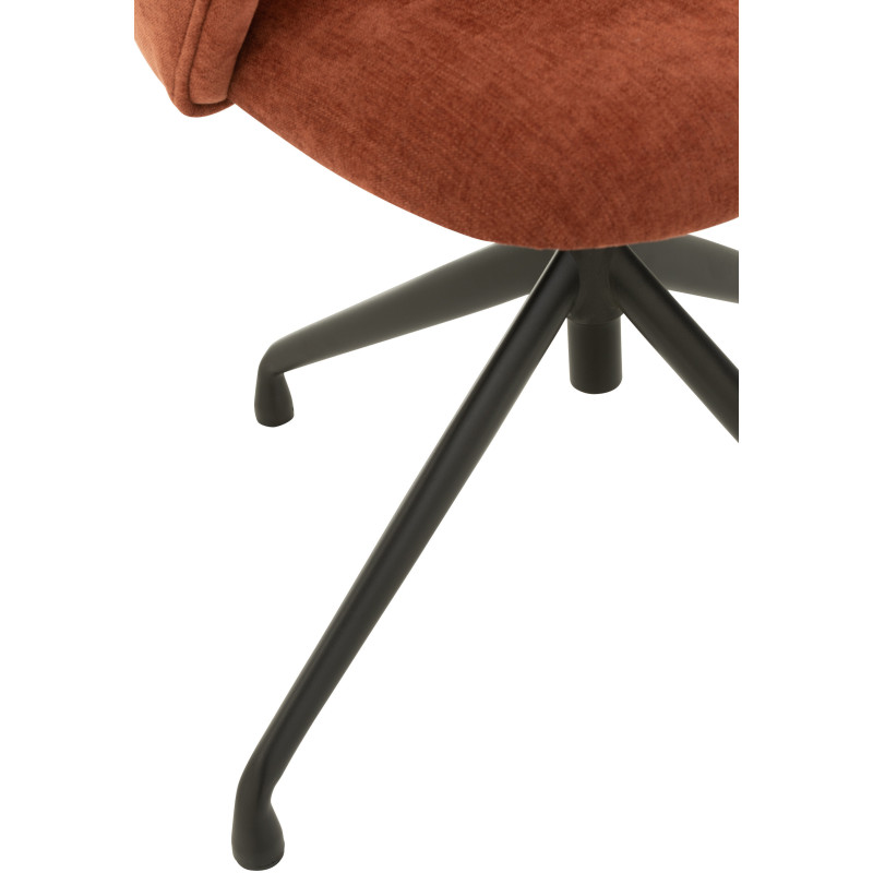 Chaise Turn en Tissu Bordeaux Métal Noir - 6