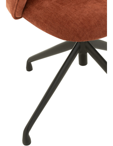 Chaise Turn en Tissu Bordeaux Métal Noir - 6