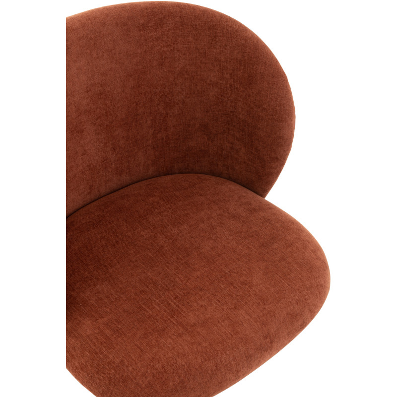 Chaise Turn en Tissu Bordeaux Métal Noir - 7