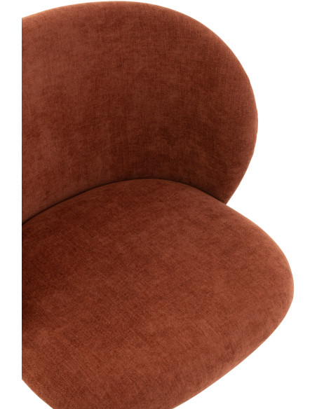 Chaise Turn en Tissu Bordeaux Métal Noir - 7