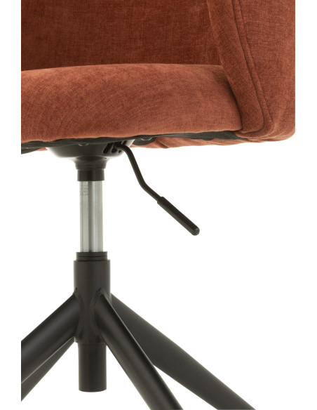 Chaise Turn en Tissu Bordeaux Métal Noir - 8