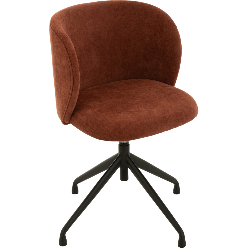 Chaise Turn en Tissu Bordeaux Métal Noir - 9