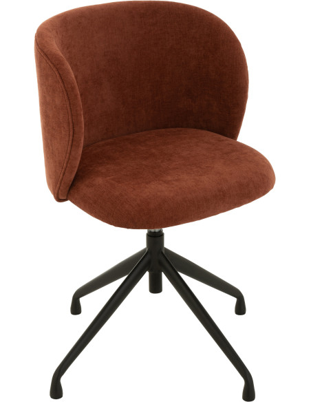 Chaise Turn en Tissu Bordeaux Métal Noir - 9