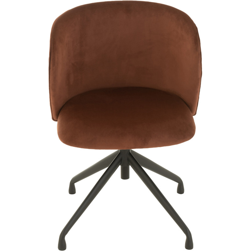 Chaise Turn en Velours Marron foncé Métal Noir - 2