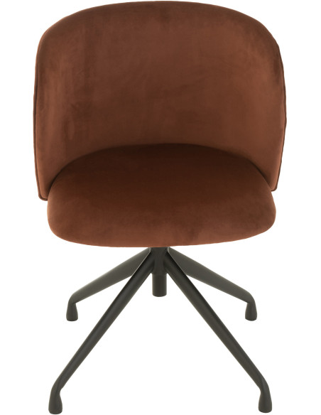 Chaise Turn en Velours Marron foncé Métal Noir - 2