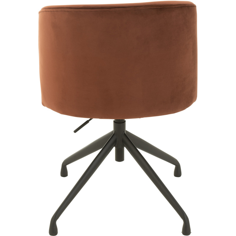 Chaise Turn en Velours Marron foncé Métal Noir - 4