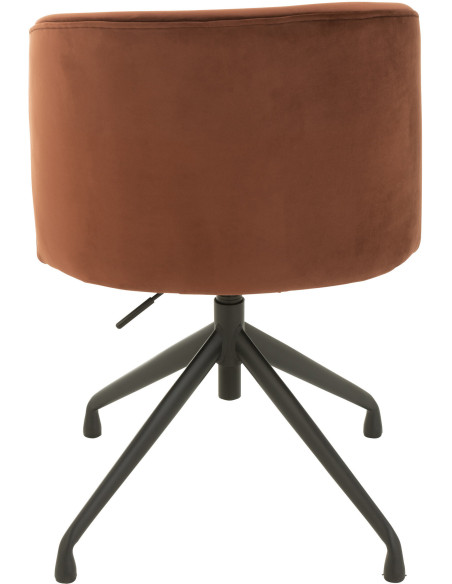 Chaise Turn en Velours Marron foncé Métal Noir - 4
