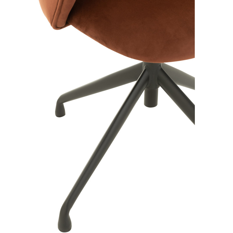 Chaise Turn en Velours Marron foncé Métal Noir - 5