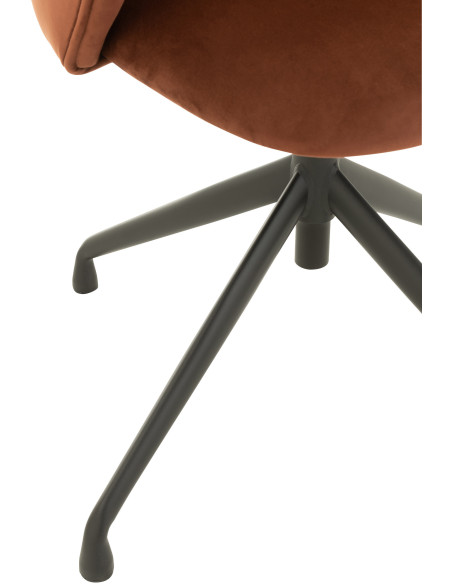 Chaise Turn en Velours Marron foncé Métal Noir - 5